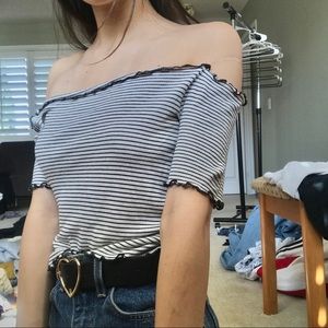 Stripped off the shoulder top